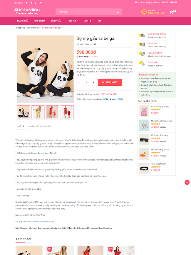 Template Blogspot bán hàng thời trang đẹp chuẩn SEO